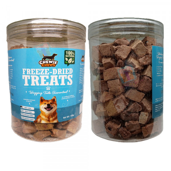 Chewie Chews All Meat Freeze Dried Treats/ Food Topper, 100 grams